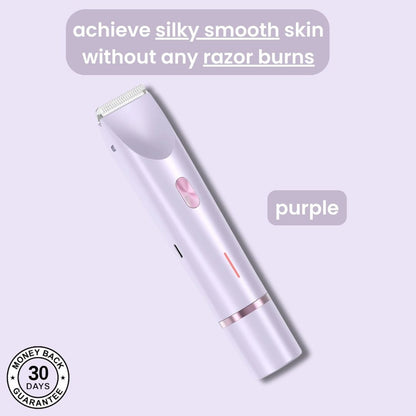 Purple GlowShave women's 2-in-1 body shaver for painless hair removal and smooth, irritation-free skin.