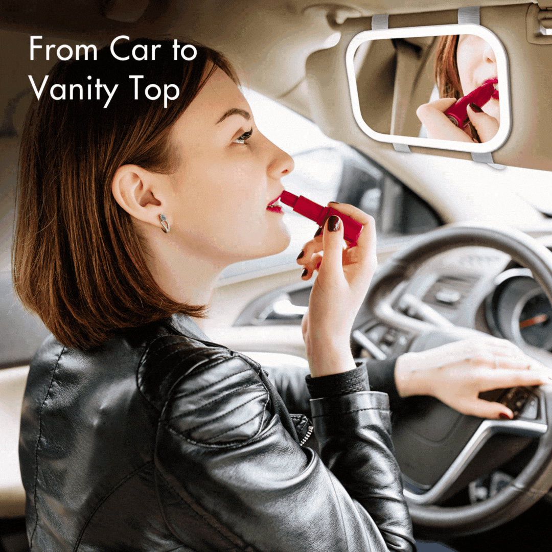 Juni 2 LED Car Visor Mirror - Effortless Beauty On-the-Go | Louvrs